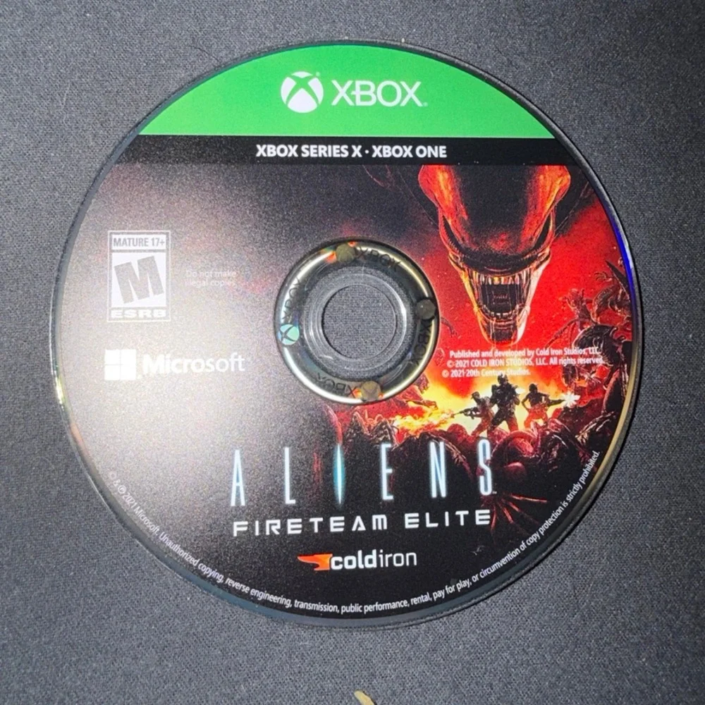 Microsoft Xbox One/Series X Aliens Fireteam Elite Video Game Rated M For Mature.